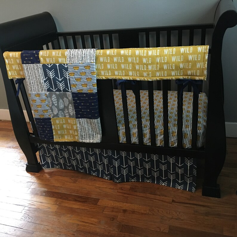 Custom Crib Bedding Set Made to Order Woodland Set Navy Etsy