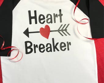 Valentine's Day shirt!! Boys Valentine shirt!! Heart breaker shirt !!