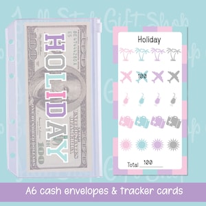 A6 cash envelope & laminated budgeting tracker card