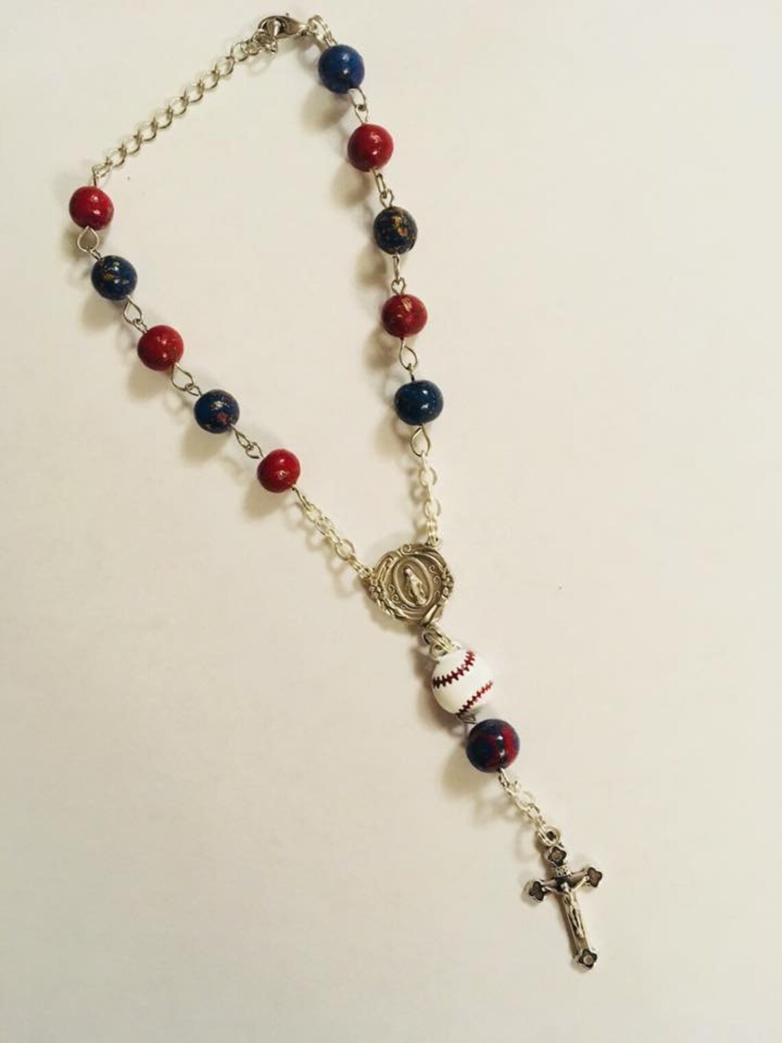 Rear View Mirror Rosary or Chaplet beads Made With Dried Flower Petals