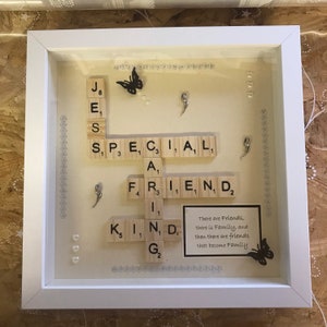Unique personalised photo scrabble frame friends gift