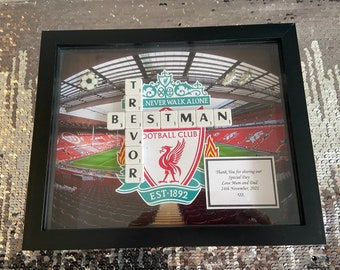 Personalized Best Man Gift | Wedding Party Scrabble Tile Frame Groomsman, Usher, football