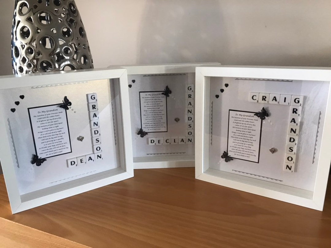Grandson Personalised Scrabble Box Frame - Etsy
