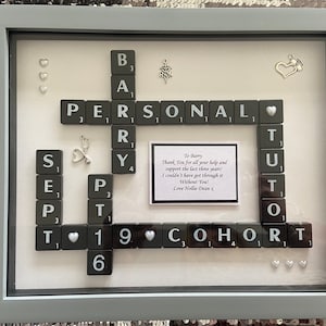 Unique personalised teacher tutor mentor thank you scrabble frame gift