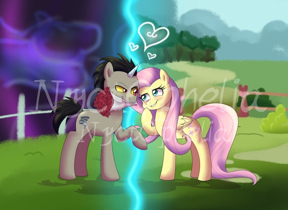 Fluttercord Fluttercord Duo A3 Art Print MLP Fluttershy Discord Etsy