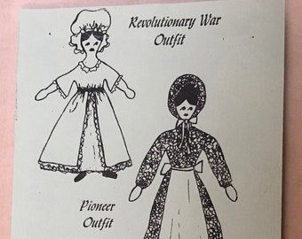 Clothing pattern for vintage "Colonial" souvenir penny wooden doll
