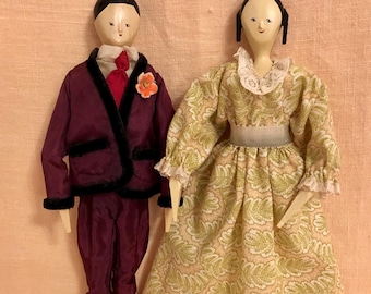 Well dressed pair of Seven Gables dolls