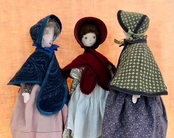 Winter bonnet & wrap ensemble for your doll