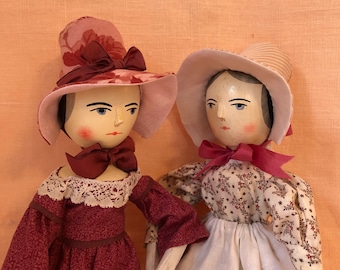 Fashionable tall bonnets for dolls