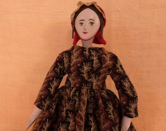 Well dressed Seven Gables woman with original Bonnet & replica garments