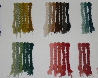 Embroidery Wool -  33 Assorted vegetable dyed colors