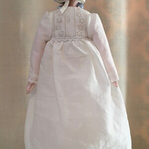 Doll's 19th century Nightgown and lace nightcap image 4