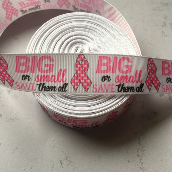 Awarness ribbon, 1" Grosgrain Ribbon, breast cancer awareness