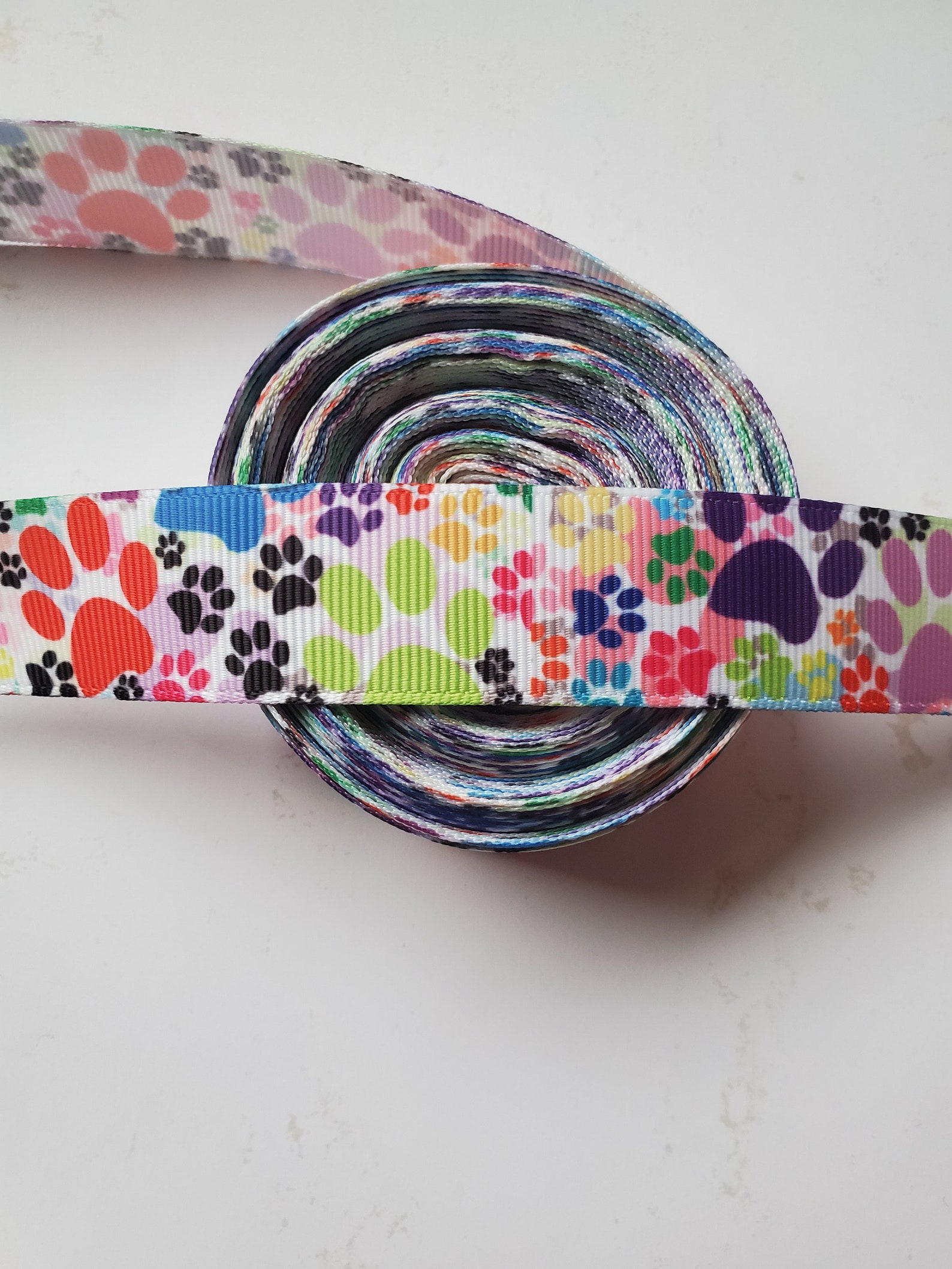 I Love Dogs Ribbon 7/8 Grosgrain Ribbon Dog Bone Paw Etsy