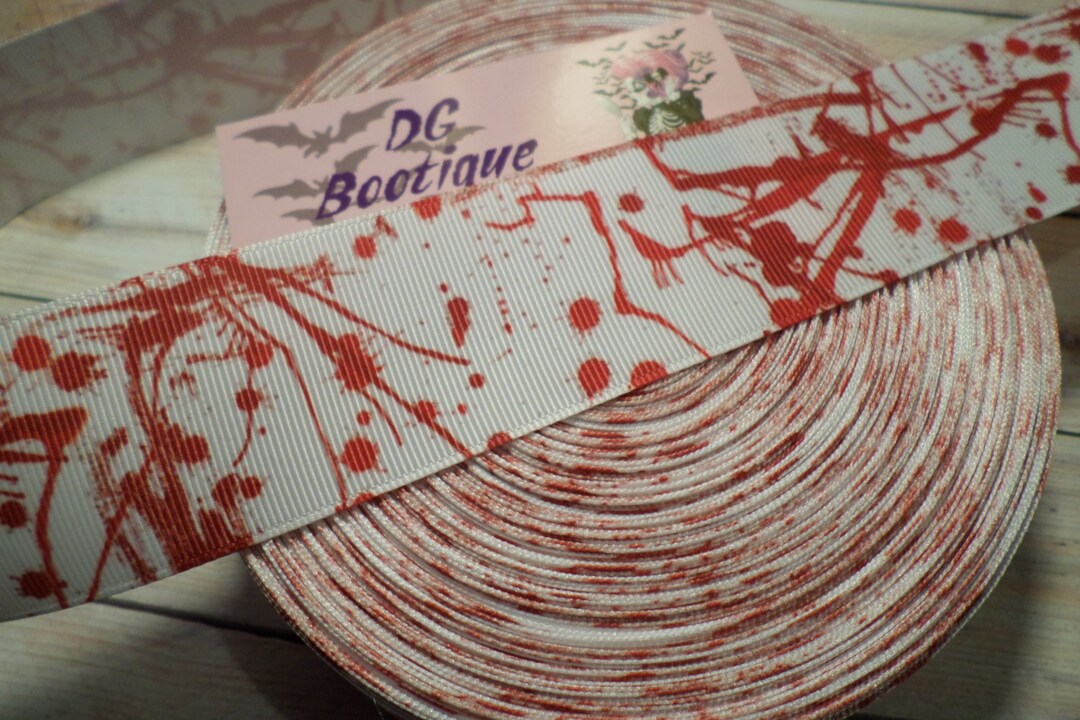 Blood Splatter Ribbon , 1.5 Grosgrain Ribbon, Horror Ribbon - Etsy