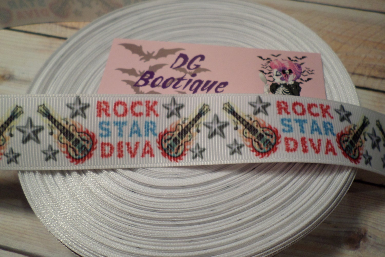 Grosgrain Ribbon 1 Rock N Roll Ribbon Rock Star Diva Etsy