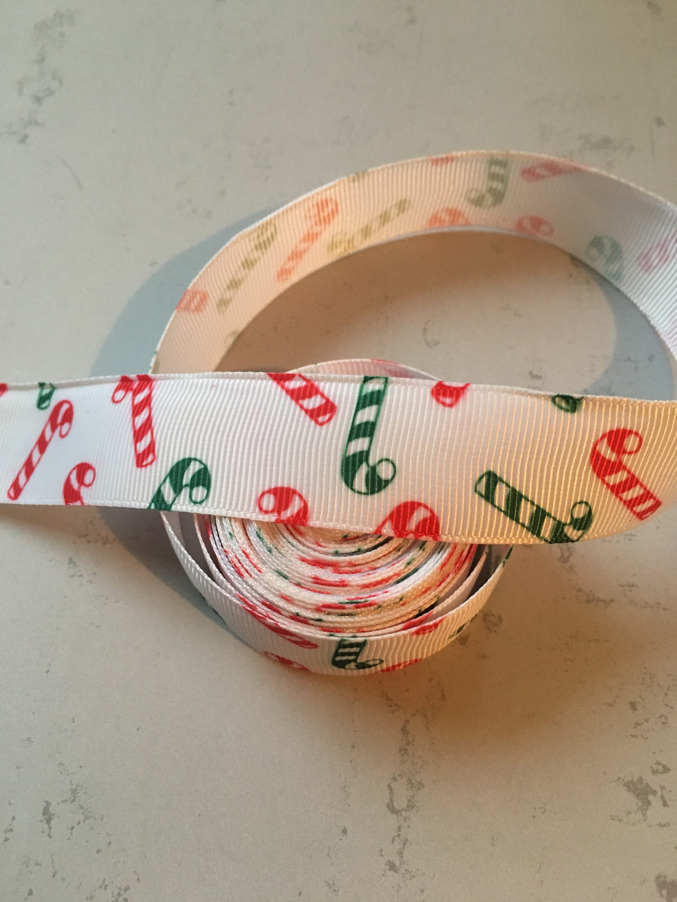 Christmas ribbon Candy cane ribbon grosgrain ribbon holiday Etsy