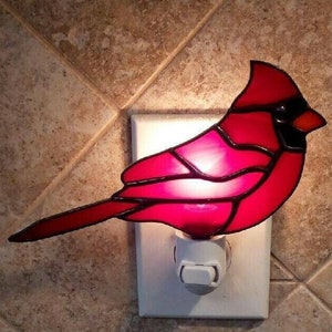 Stained Glass Cardinal Night Light