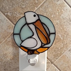 Stained Glass Pelican Night Light