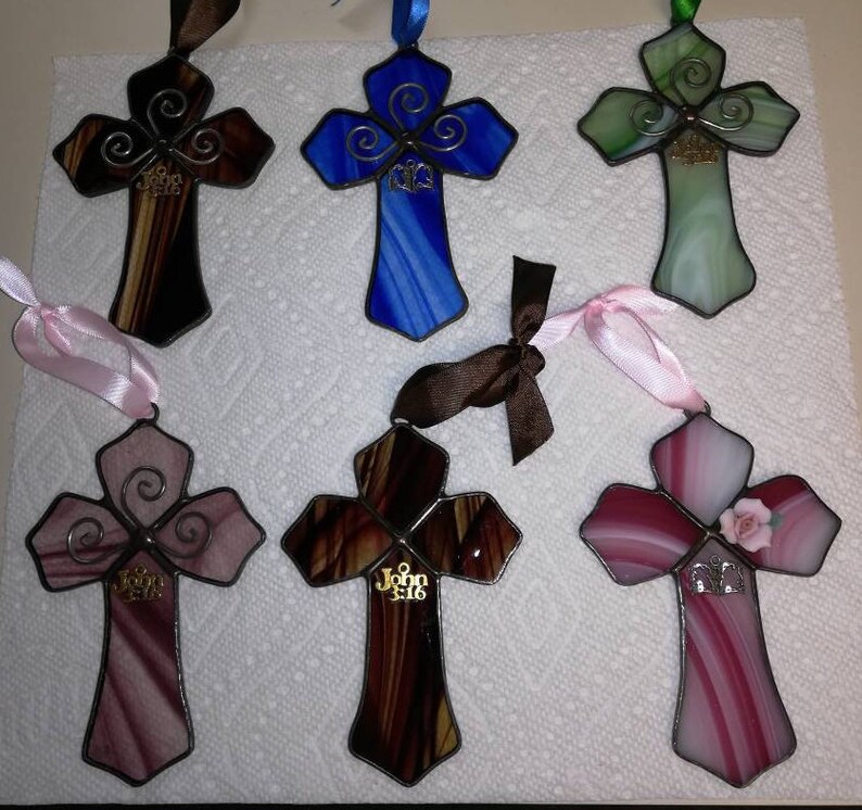 Stained Glass Crosses small Etsy