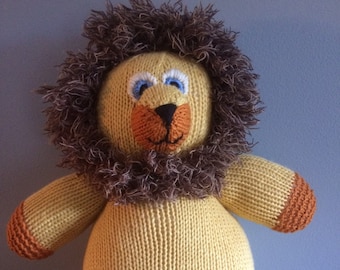 Knitted Stuffed "Larry" The Lion