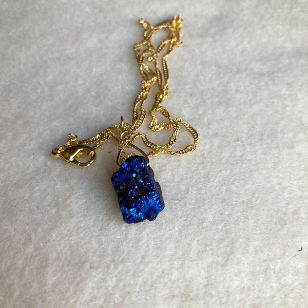 Blue Druzy Pendant