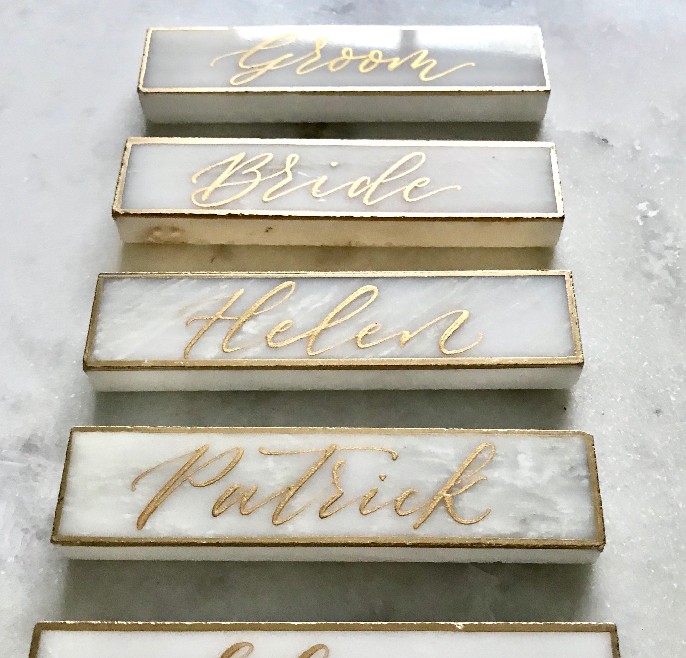 Marble Place Cards Unique Place Cards Gold Wedding Decor Etsy