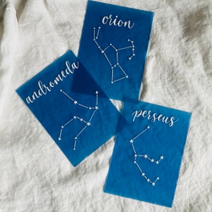 Galaxy wedding decor, constellation table numbers, zodiac sign table numbers, celestial wedding decor