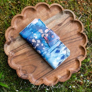 Tall Bifold Card Holder Wallet, Enchanted Forest Vinyl, Slim Tall Wallet, 10 Card Slots, Ladies Gift Idea