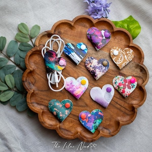 Organizador de cables con forma de corazón: bonito organizador de cables de piel sintética y cierre a presión, regalo tecnológico hecho a mano de edición limitada, domador de cables portátil.