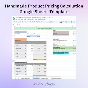 Handmade Product Pricing Calculator: Google Sheets Template (Digital Download)