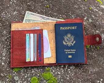 Custom Two-Tone Cork Passport Wallet - Travel Wallet