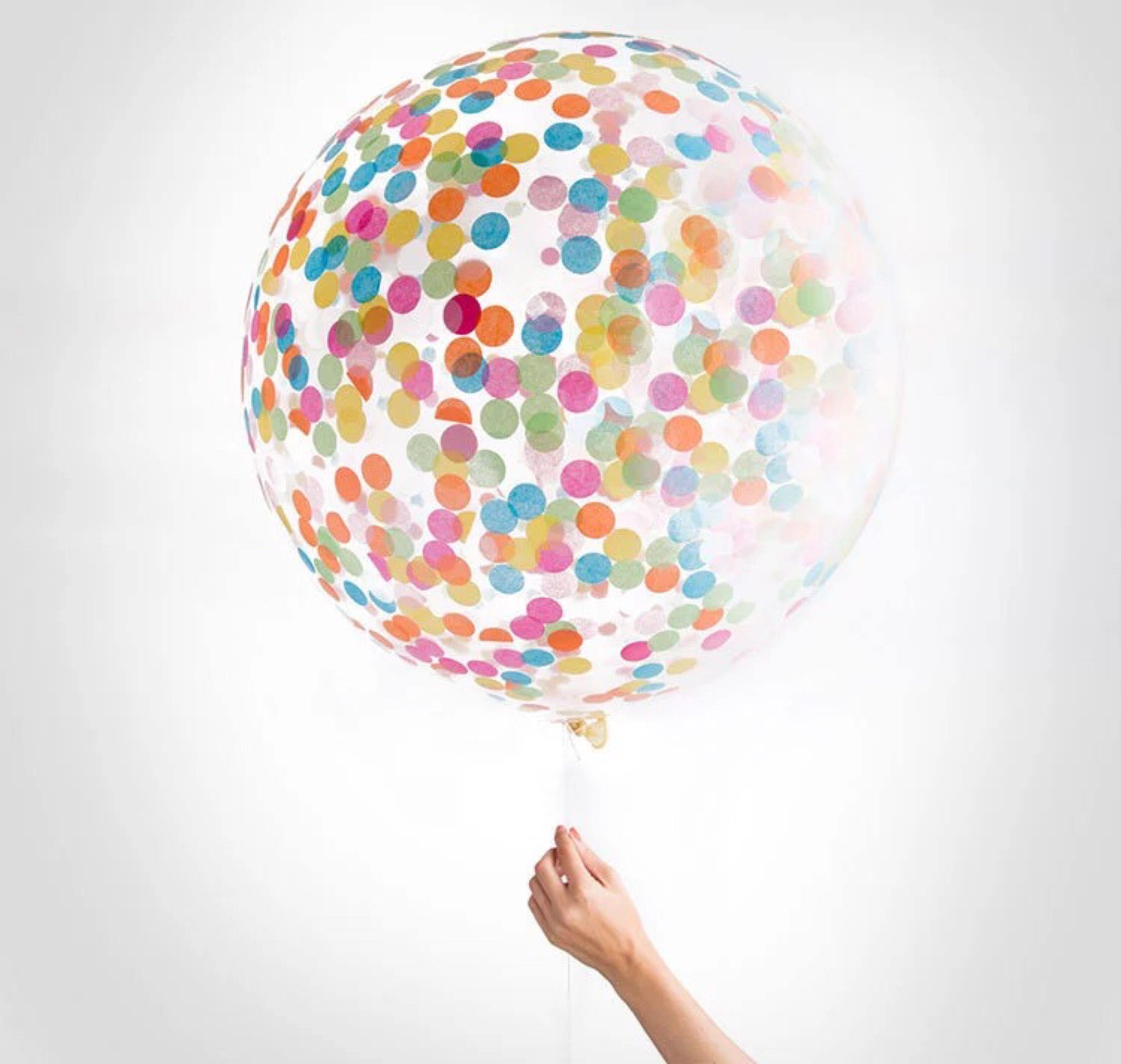 36 inch Confetti Balloons Giant Clear Balloon Party Etsy