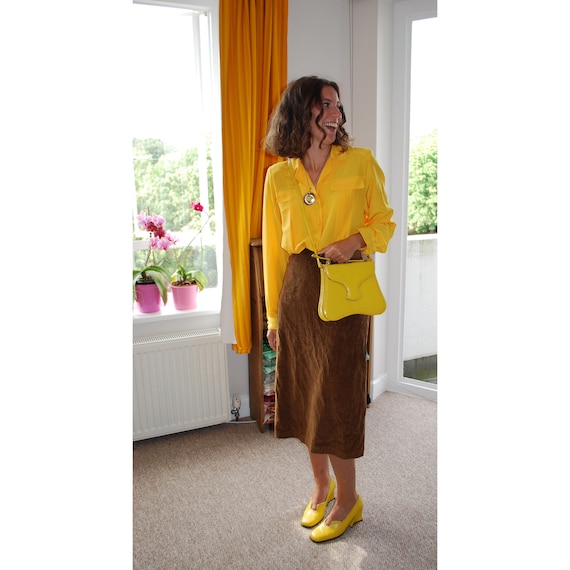 Brown Corduroy 70s Skirt Size 6 8 Etsy