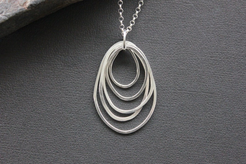 Multi Loop Sterling Silver Necklace. Organic Circle Necklace. Etsy