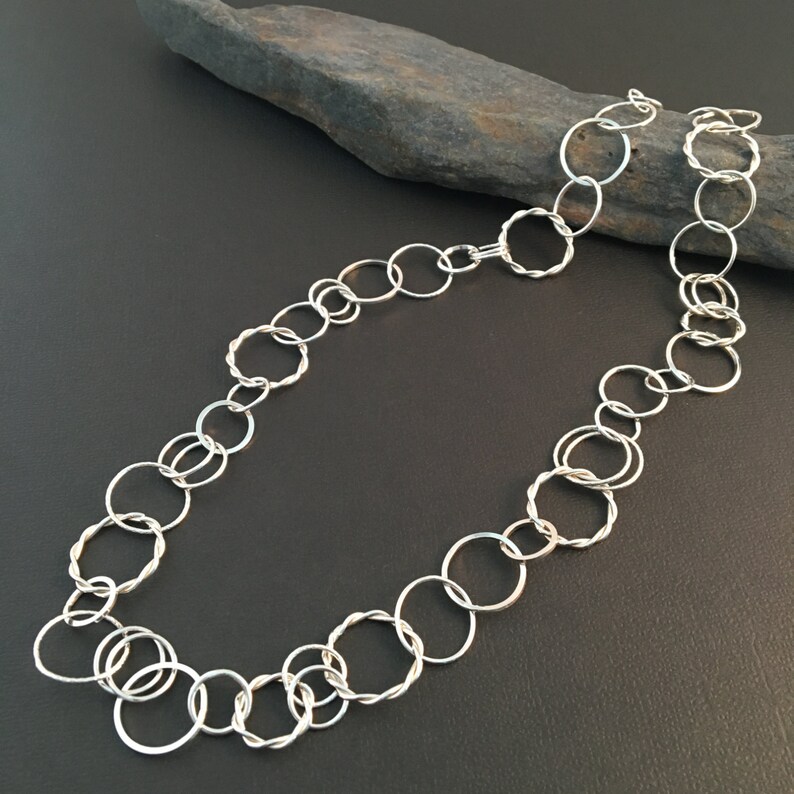 Sterling Silver Chain Necklace. Hand Wrought Chain. - Etsy UK