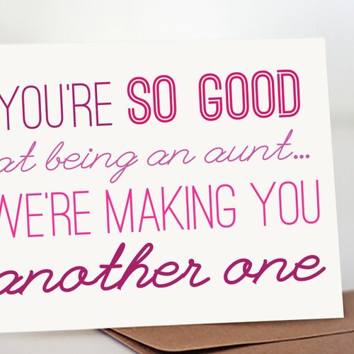 Aunt Again Pregnancy Announcement New Aunt Gift Aunt to Be Etsy