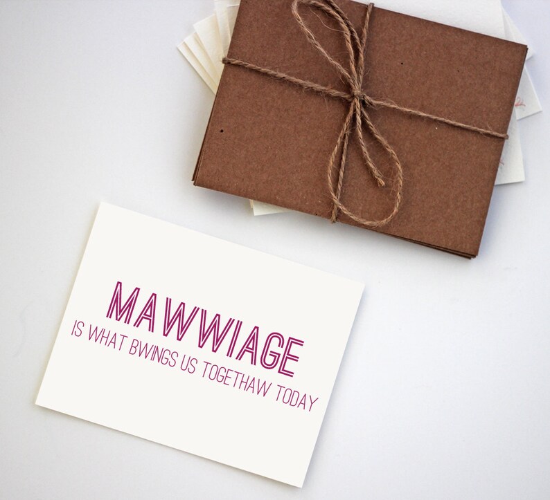 Wedding Card Mawwiage | Etsy