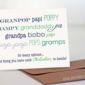 Grandpa Nicknames | Pregnancy Announcement Card