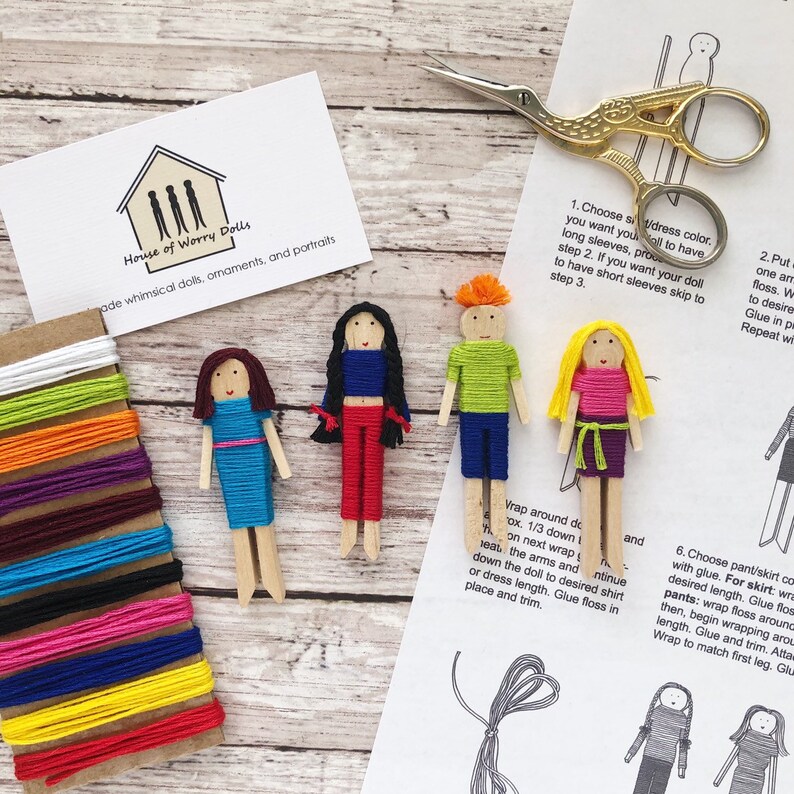 Make Your Own Worry Doll Kit | Kids Stocking Stuffer | Kids Craft Kit ...