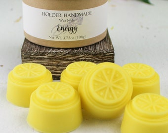 Energy Citrus Wax Tarts for Wax Warmer - Six Citrus Slice Wax Tarts - Themed Wax Melts for Wax Warmer - Bright Citrus Scent Wax Melts