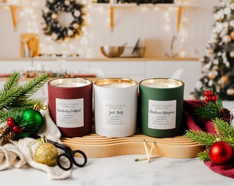 Holiday Spirit Candle Gift Set - Christmas Candles Gift Set - Luxury Soy Candle Gift Set