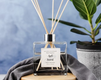 Apple Harvest Reed Diffuser - Flameless Home Fragrance - Reed Diffuser Scent for Smaller Rooms