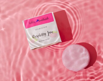 Raspberry Jam 3oz Shampoo Bar in recyclable box - Dry to Normal Hair Salon Quality Shampoo Raspberry Jam Sweet Fruity Scented Shampoo