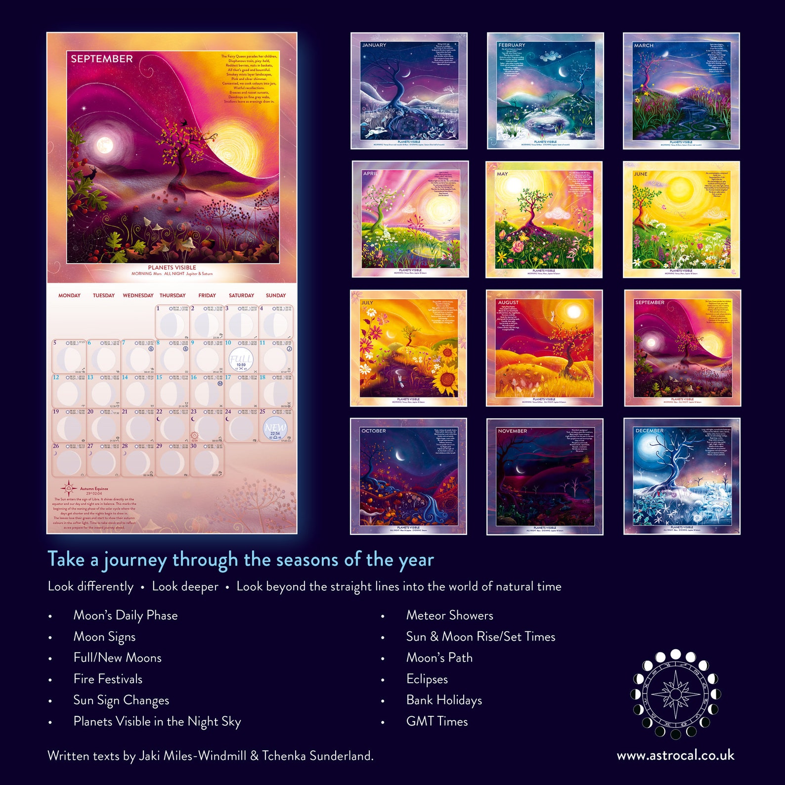 Seasons & Cycles MOON CALENDAR 2022 | Etsy