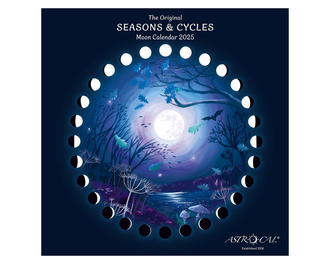 Astrocal Moon Calendar Seasons & Cycles 2025 UK Lunar Phase Etsy UK