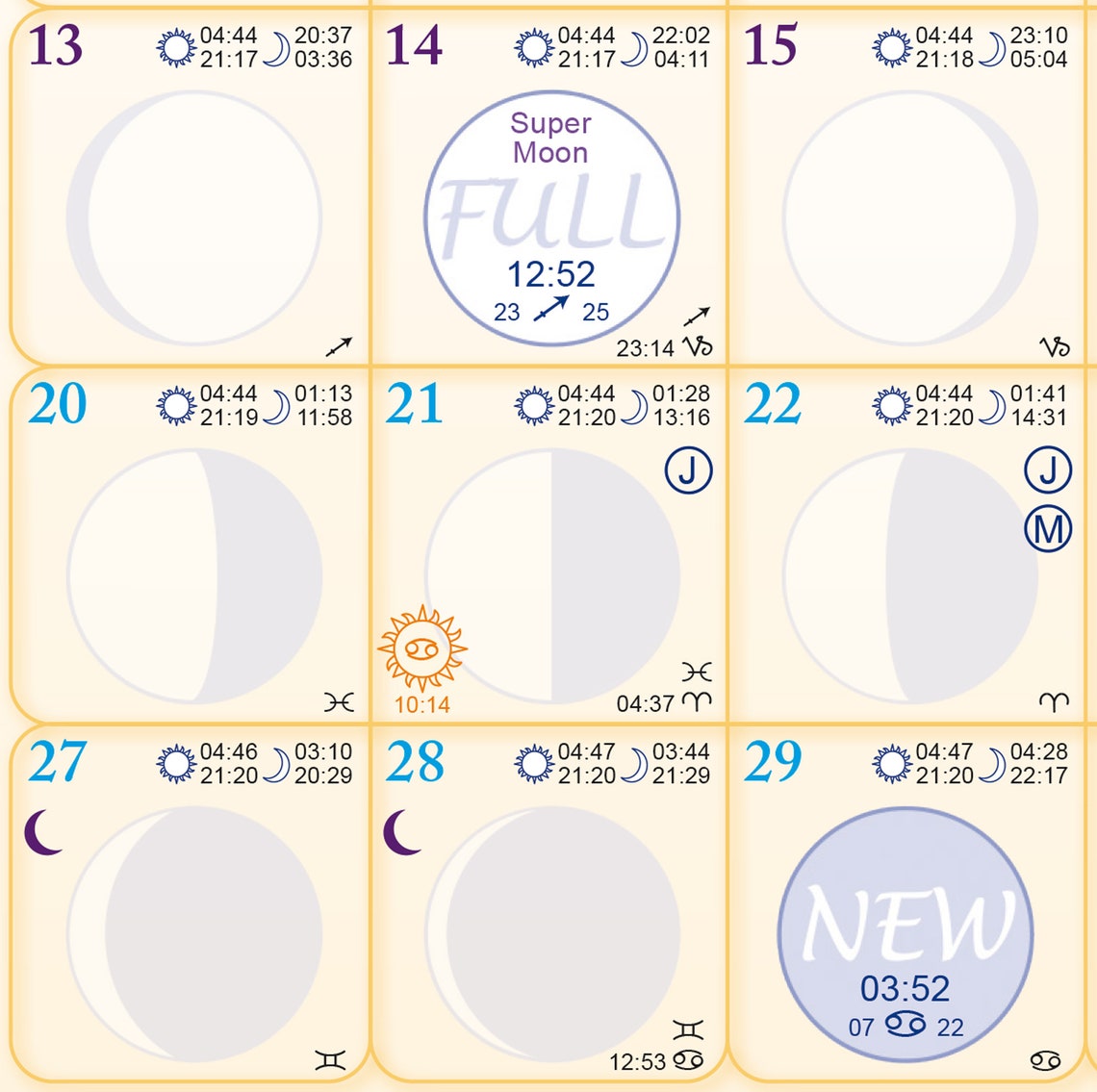 Seasons & Cycles MOON CALENDAR 2022 | Etsy