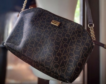 Calvin Klein Women Brown Handbag Adjustable Handle Crossbody Bag Accessories Collectibles