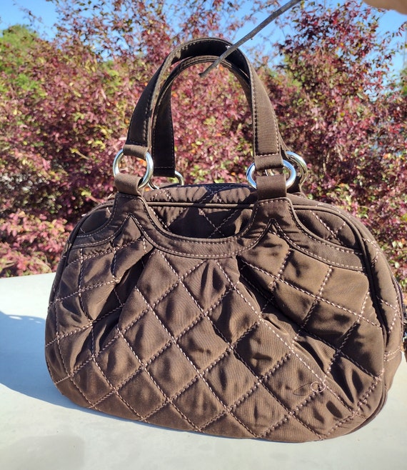 Vera Bradley Expresso Brown Quilted Floral Microfi