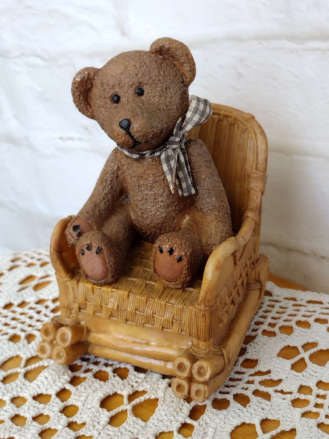 Vintage Cute Music Box Teddy Bear in an Armchair "moonlight Sonata" Friendship Gift for Her ...